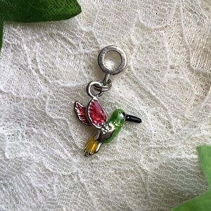 Vintage Hummingbird Charm - Stunning 3D Enameled Figure Ready to Wear
